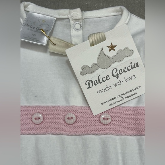 NWT Dolce Goccia Pink Belt Knit Footie - Picture 5 of 7